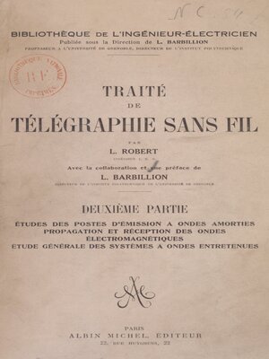 cover image of Traité de télégraphie sans fil (2)